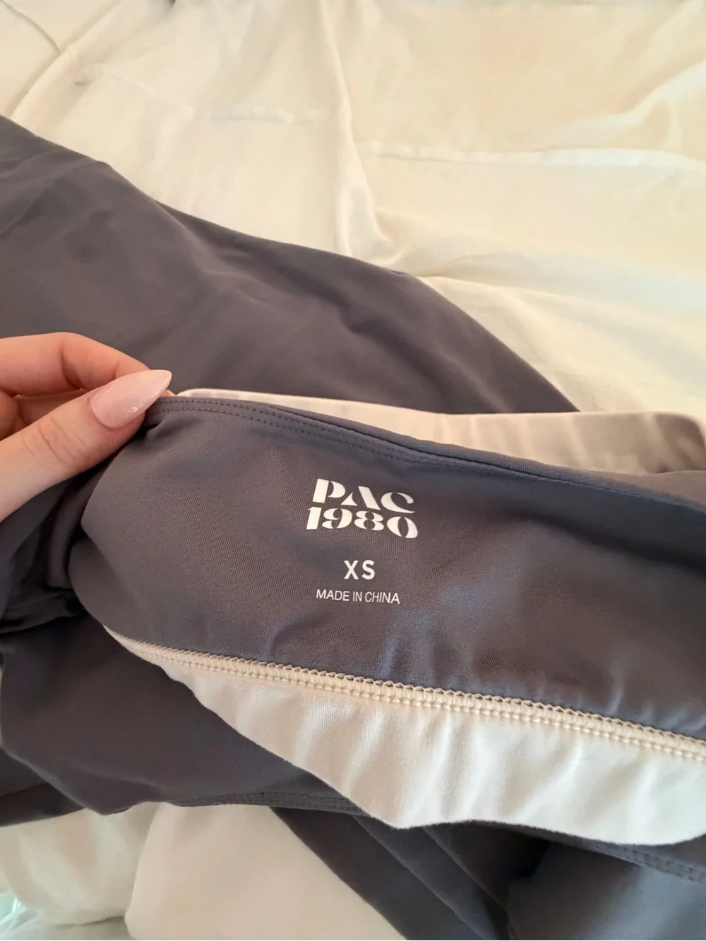PACSUN 1980 Grey/Mauve Sports Bra & High-Waist Ruched Leggings Set